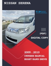 NISSAN SERENA 2009-2010 OWNERS MANUAL IN ENGLISH